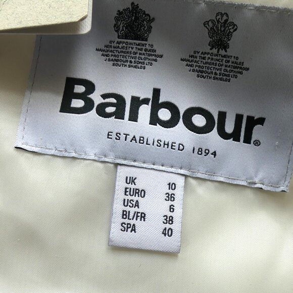 Barbour Netley Fleece White Coast to Country Short Jacket USA Size 6 - Picture 8 of 13